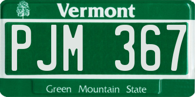 VT license plate PJM367