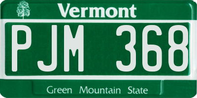 VT license plate PJM368