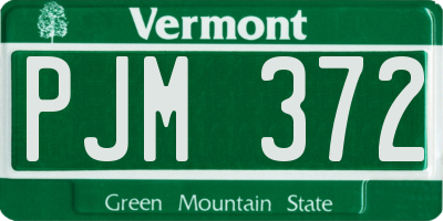 VT license plate PJM372