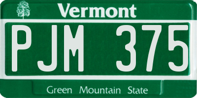 VT license plate PJM375
