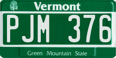 VT license plate PJM376