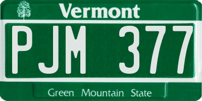 VT license plate PJM377