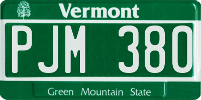 VT license plate PJM380