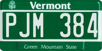 VT license plate PJM384