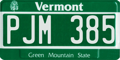 VT license plate PJM385
