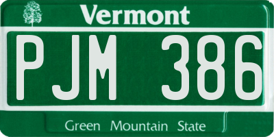 VT license plate PJM386