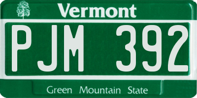 VT license plate PJM392
