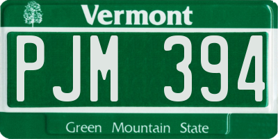 VT license plate PJM394