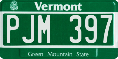 VT license plate PJM397