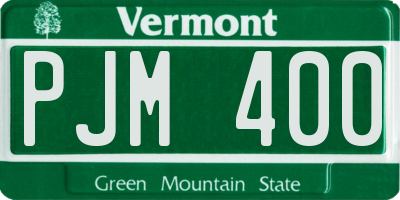 VT license plate PJM400