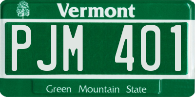 VT license plate PJM401