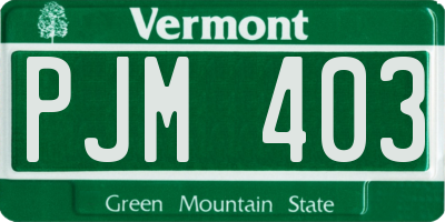 VT license plate PJM403