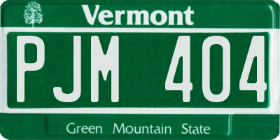VT license plate PJM404