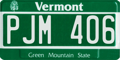 VT license plate PJM406