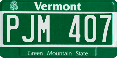 VT license plate PJM407