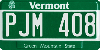 VT license plate PJM408