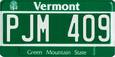 VT license plate PJM409