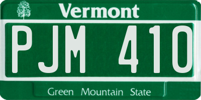 VT license plate PJM410