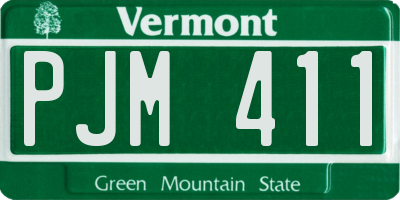VT license plate PJM411