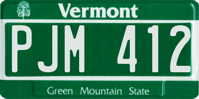 VT license plate PJM412