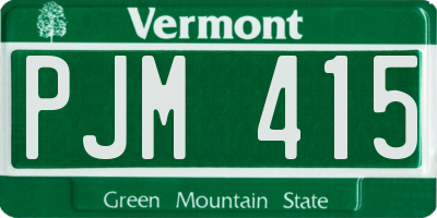 VT license plate PJM415