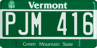 VT license plate PJM416