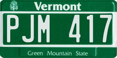 VT license plate PJM417