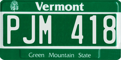 VT license plate PJM418