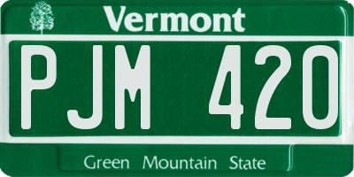 VT license plate PJM420