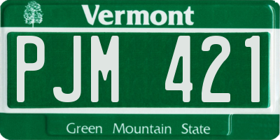 VT license plate PJM421