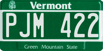VT license plate PJM422