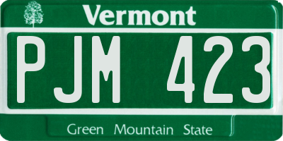 VT license plate PJM423