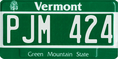 VT license plate PJM424