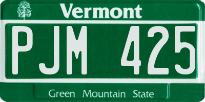 VT license plate PJM425