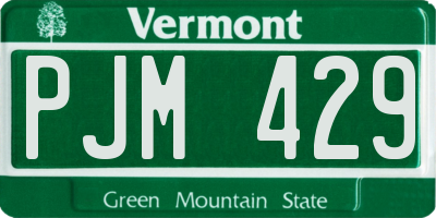 VT license plate PJM429