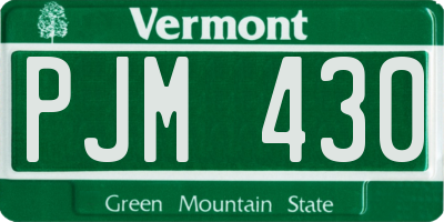 VT license plate PJM430