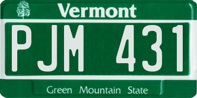 VT license plate PJM431