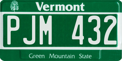 VT license plate PJM432