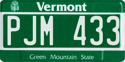 VT license plate PJM433