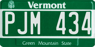 VT license plate PJM434