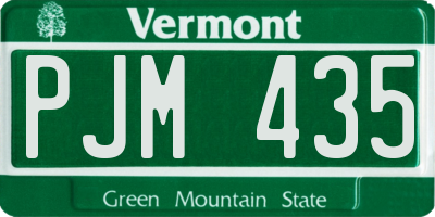 VT license plate PJM435