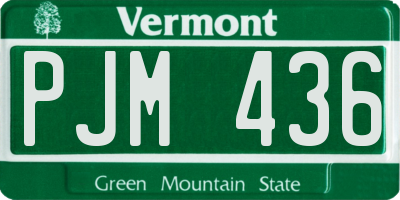 VT license plate PJM436