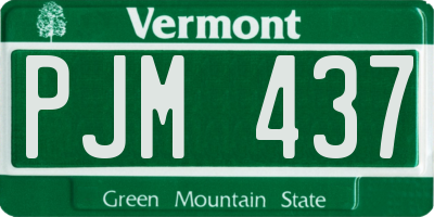 VT license plate PJM437