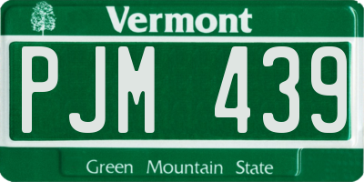 VT license plate PJM439