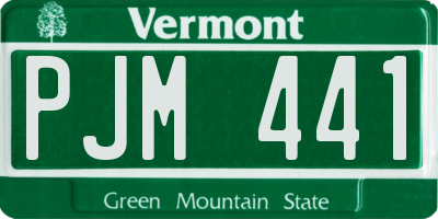 VT license plate PJM441