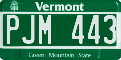 VT license plate PJM443