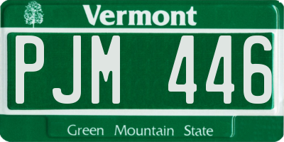 VT license plate PJM446