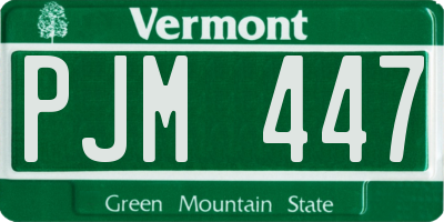 VT license plate PJM447