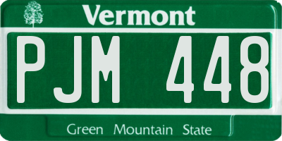 VT license plate PJM448