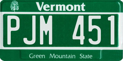 VT license plate PJM451